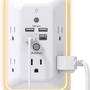 Surge Protector Outlet Extender with Night Light
