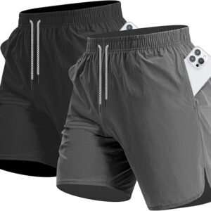 CANGHPGIN 2 Pack Men's Running Athletic Shorts