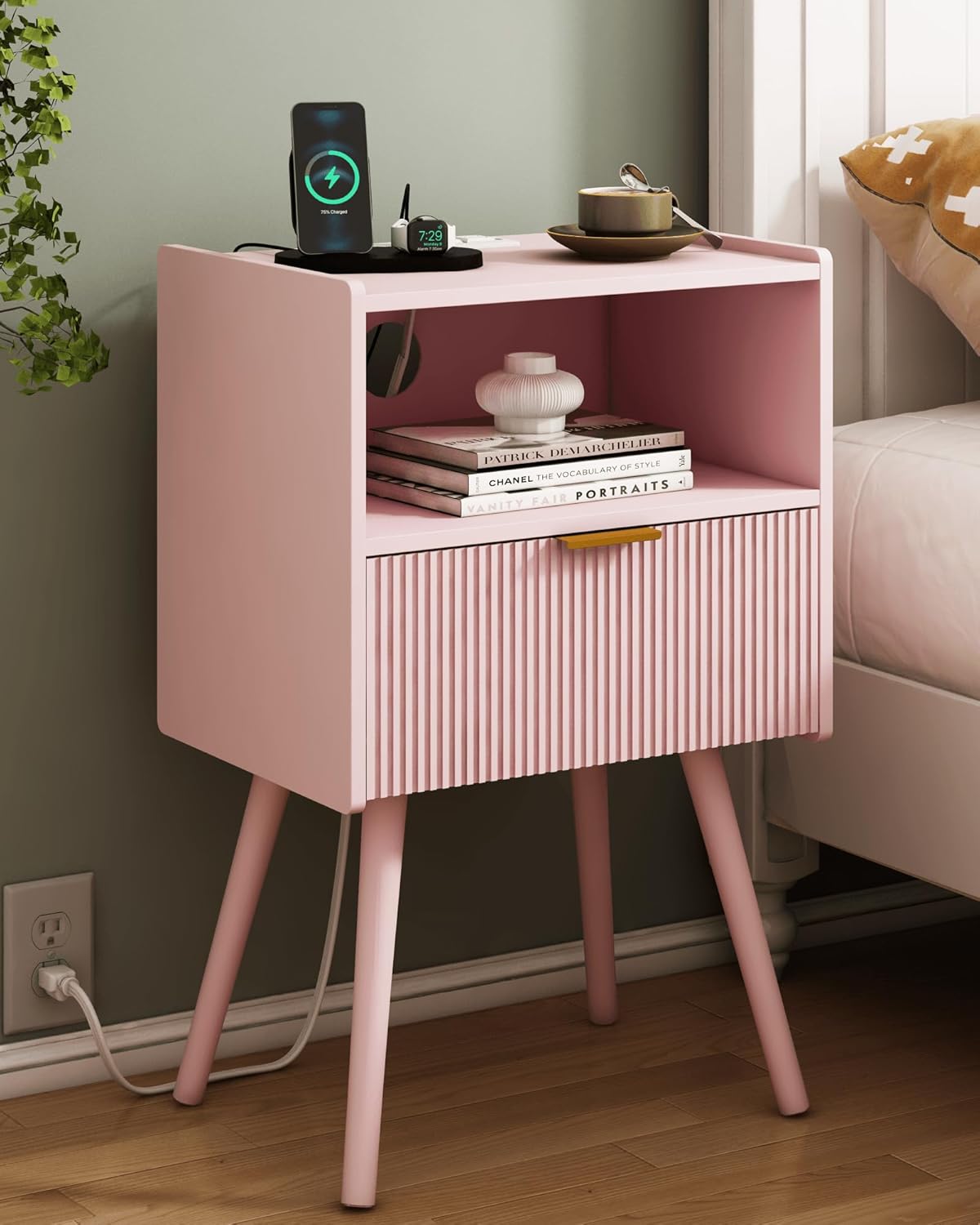 Nightstand,Modern Bedside Table - Image 3