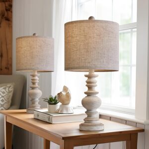 BOBOMOMO Tradition 20" Rustic Table Lamp Set