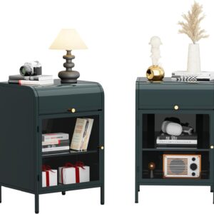 Modern Metal Side Tables Set of 2