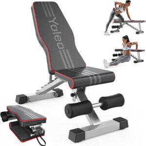 Yoleo Adjustable Weight Bench for Full Body Workout