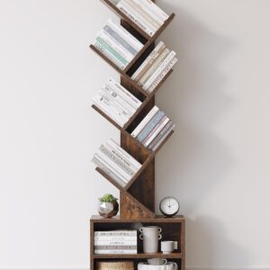 SUNMORY 6 Tier Tree Bookshelf