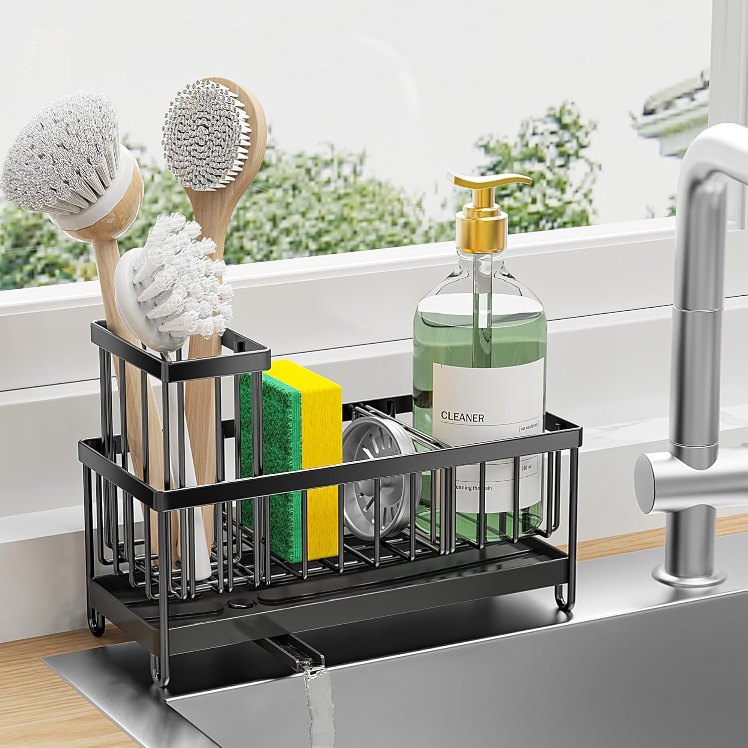 Cisily Black Sponge Holder for Kitchen Sink - Image 5