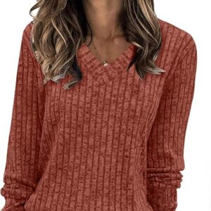 Sampeel V Neck Long Sleeve Shirts for Women