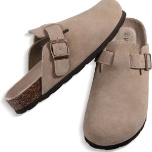 KIDMI Genuine Suede Clogs for Women