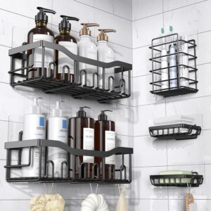 EUDELE 5-Pack Rustproof Stainless Steel Shower Caddy