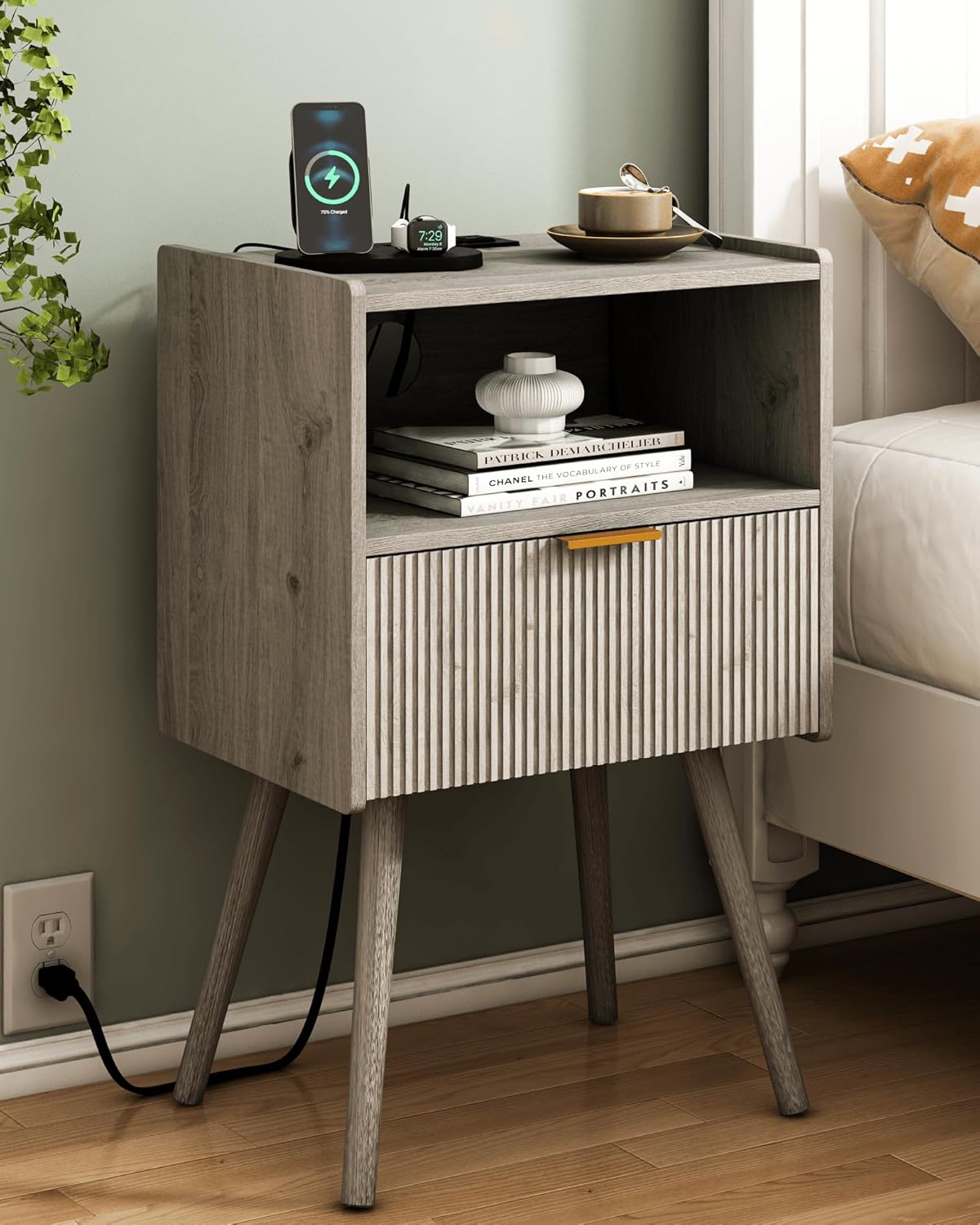 Nightstand,Modern Bedside Table - Image 2