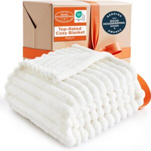 Bedsure GentleSoft White Throw Blanket for Couch