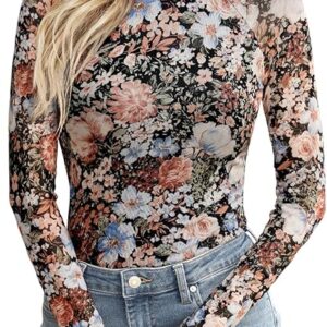 Dealmore Lace Sheer Long Sleeve Floral Mesh