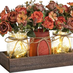 3 Pcs Mason Jar Centerpiece Table Decorations