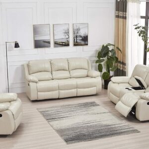 Betsy Furniture 3PC Faux Leather Reclining Couch Set