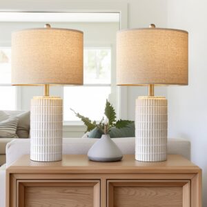 Modern Ceramic Table Lamp Set of 2 for Living Room