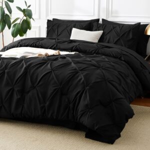 CozyLux Queen Comforter Set Black