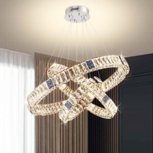 3 Ring Crystal Chandelier for Living Room