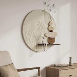 3D Textured Neutral Abstract Wall Art Decor