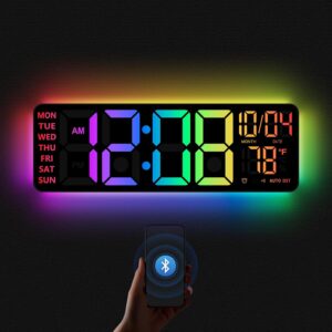 Digital Wall Clock with Night Light