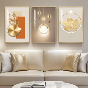 Framed Modern Luxury Gold Wall Art
