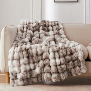 COOVA Faux Fur Throw Blanket for Couch