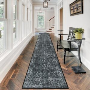 Morebes Black Vintage Carpet Runners for Hallway